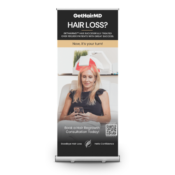 GetHairMD Retractable Banner: Clinical Hair Growth Laser