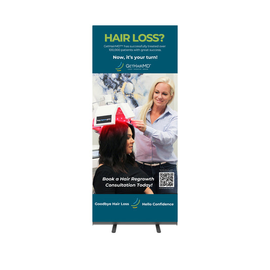 GetHairMD Retractable Banner: Clinical Hair Growth Laser